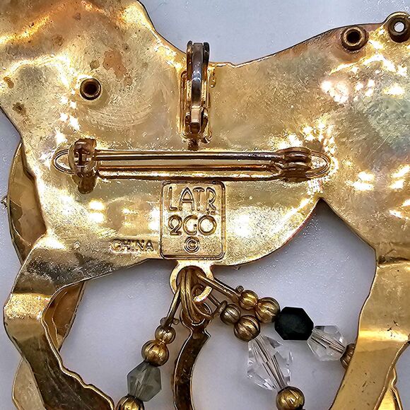 Lunch at the Ritz Zebra Brooch Vintage LATR 2Go Articulated Crystal Safari Pin - Picture 10 of 14